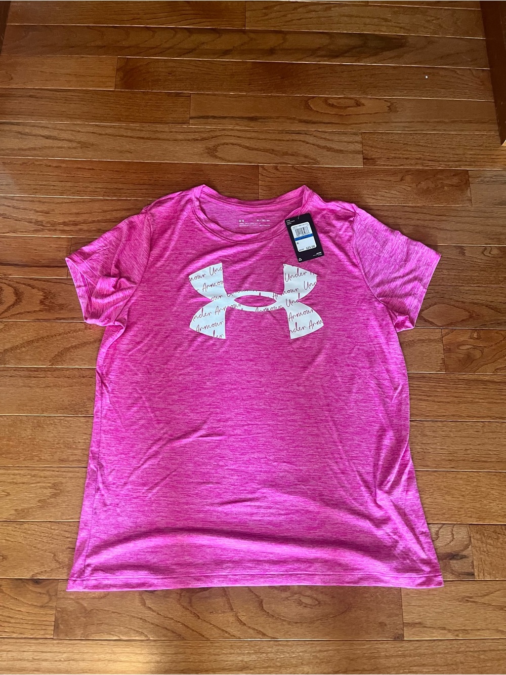 Under Armour Hot Pink Heather Logo Tee